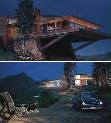 Casa Vandamm, diseñada para la película "Con la muerte en los talones" (1959) imitando el estilo de Frank Lloyd Wright